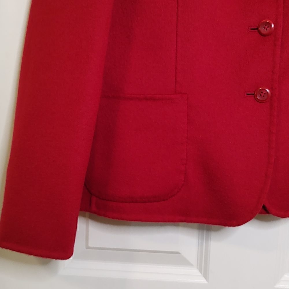 Pendleton Red Merino 3 Button Wool Blazer Jacket Size L - Picture 7 of 12